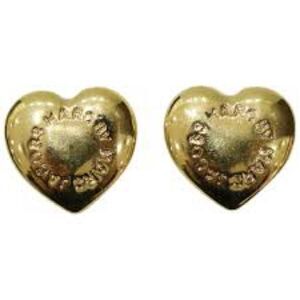 MARC JACOBS HEART STUD EARRINGS GOLD TONE